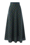Elegant Plaid Contrast High Waist Type A Full Print Bottoms