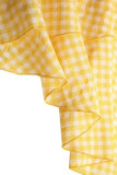 Sweet Elegant Plaid Flounce High Waist Type A Full Print Bottoms