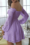 Sweet Elegant Solid Lace Off the Shoulder Princess Dresses