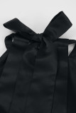 Elegant Solid Backless With Bow Halter Evening Dress Dresses