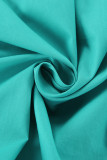 Casual Solid Draw String Pocket V Neck A Line Dresses