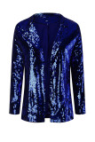 Casual Solid Sequins Turn-back Collar Outerwear