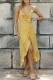 Sexy Vacation Floral Flounce Asymmetrical V Neck Irregular Dress Dresses