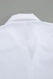 Casual British Style Solid Flounce Shirt Collar Tops