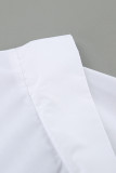 Casual British Style Solid Flounce Shirt Collar Tops