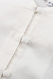 Casual Simplicity Solid Buckle Flounce V Neck Long Sleeve Two Pieces