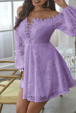 Sweet Elegant Solid Lace Off the Shoulder Princess Dresses