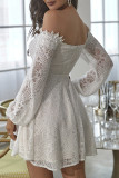 Sweet Elegant Solid Lace Off the Shoulder Princess Dresses