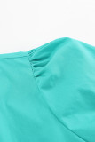Casual Solid Draw String Pocket V Neck A Line Dresses