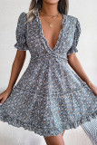 Casual Flounce V Neck A Line Dresses
