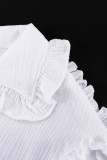 Sweet Cute Solid Buttons Peter Pan Collar Tops