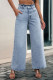 Casual Street Solid Pocket Flounce High Waist Loose Denim Jeans