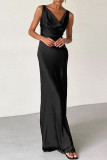 Sexy Formal Solid Backless V Neck Evening Dress Dresses
