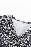 Casual Vintage Print Leopard With Belt Without Belt Turndown Collar Printed Dress Dresses