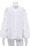 Sweet Cute Solid Buttons Peter Pan Collar Tops