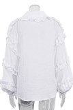 Sweet Cute Solid Buttons Peter Pan Collar Tops
