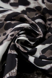 Casual Print Leopard Pocket Loose High Waist Wide Leg Full Print Bottoms