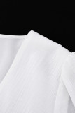 Elegant Solid Buckle V Neck A Line Dresses