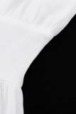 Elegant Solid Buckle V Neck A Line Dresses