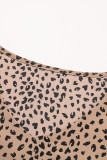 Casual Vintage Print Leopard Mesh V Neck Tops