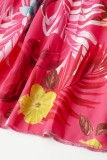 Elegant Floral With Belt Pleated V Neck Pleated Dresses