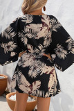 Casual Vacation Floral Frenulum V Neck Printed Dress Dresses