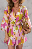Casual Vacation Floral Frenulum V Neck Printed Dress Dresses
