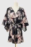 Casual Vacation Floral Frenulum V Neck Printed Dress Dresses