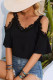 Sexy Solid Lace V Neck T-Shirts