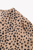 Casual Vintage Print Leopard Mesh V Neck Tops