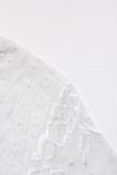Sweet Cute Solid Jacquard Lace O Neck T-Shirts