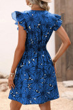Sexy Floral Flounce V Neck Sleeveless Dress Dresses