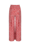 Elegant Floral Fold Loose High Waist Wide Leg Full Print Bottoms