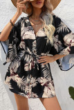 Casual Vacation Floral Frenulum V Neck Printed Dress Dresses