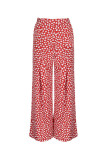 Elegant Floral Fold Loose High Waist Wide Leg Full Print Bottoms