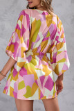 Casual Vacation Floral Frenulum V Neck Printed Dress Dresses