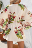 Casual Vacation Floral Frenulum V Neck Printed Dress Dresses