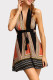 Sexy Vacation Geometric Print Frenulum Backless Halter Beach Dress Dresses