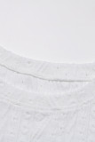 Sweet Cute Solid Jacquard Lace O Neck T-Shirts