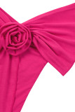 Casual Solid Appliques Fold Oblique Collar T-Shirts