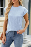 Casual Solid Patchwork Texture O Neck T-Shirts