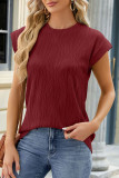 Casual Solid Patchwork Texture O Neck T-Shirts