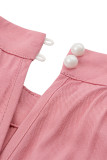 Casual Sweet Solid Slit Fold Halter Jumpsuits