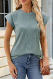 Casual Solid Patchwork Texture O Neck T-Shirts