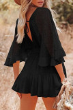 Celebrities Elegant Solid Lace Frenulum V Neck Princess Dresses