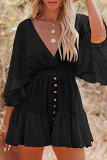 Celebrities Elegant Solid Lace Frenulum V Neck Princess Dresses