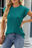 Casual Solid Patchwork Texture O Neck T-Shirts