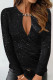 Sexy Solid Hollowed Out Metal Accessories Decoration V Neck Tops