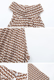 Elegant Letter Plaid Contrast Halter One Step Skirt Dresses