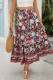 Bohemian Vacation Print Flowers Flounce Loose High Waist Type A Full Print Bottoms